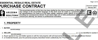 Making Offer to Buy a House: Arizona Real Estate Residential Purchase Contract