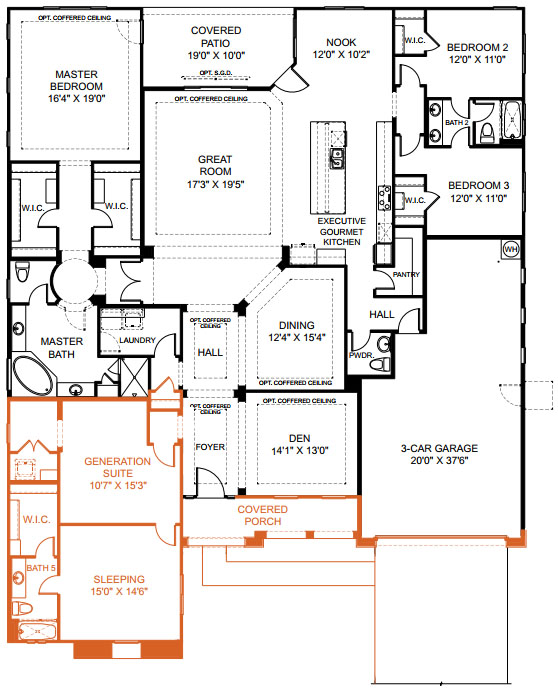 Pinnacle floor plan by Maracay Homes - Arizona Living Collection Multigenerational Homes