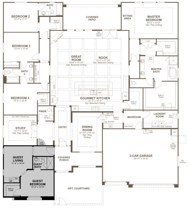 Robert floor plan by Richmond American Homes - Modern Living Multigenerational Homes