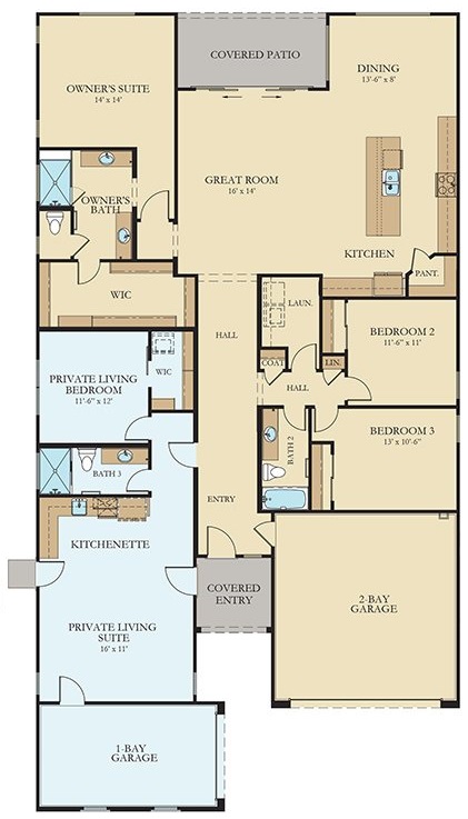 Trillium floor plan by Lennar Next Gen Mutigererational Homes