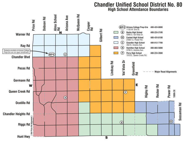 Chandler Unified School District Boundaries Map - Phoenix AZ Real