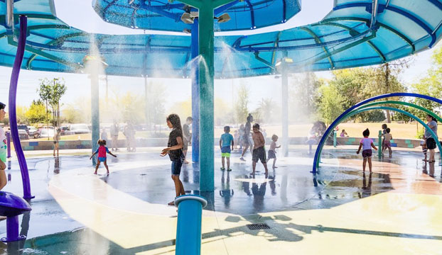 The Cloud Kiwanis Park splash pad Tempe