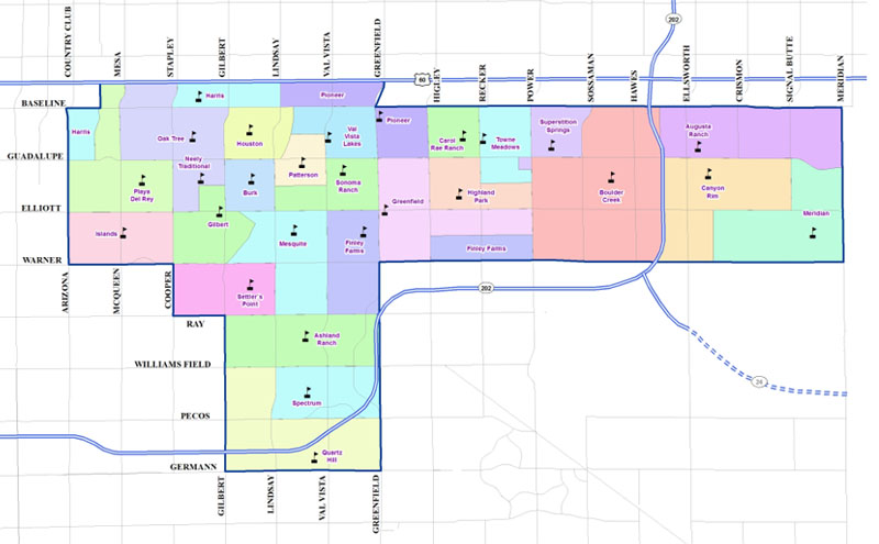 Gilbert Public School Elementary School boundaries map