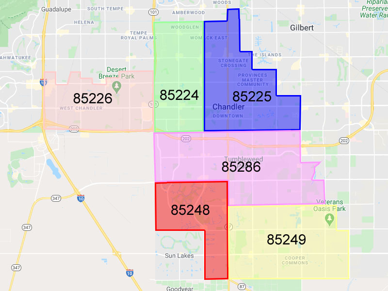 Chandler Az Zip Code Map