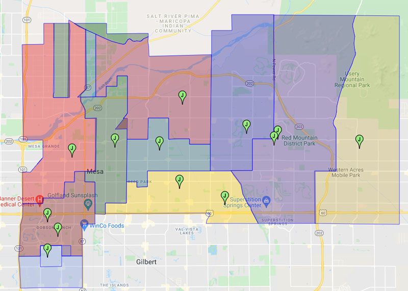 Mesa Public School Junior High School Boundaries Map