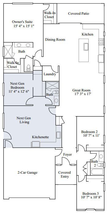 Joshua floor  plan by Lennar Next Gen