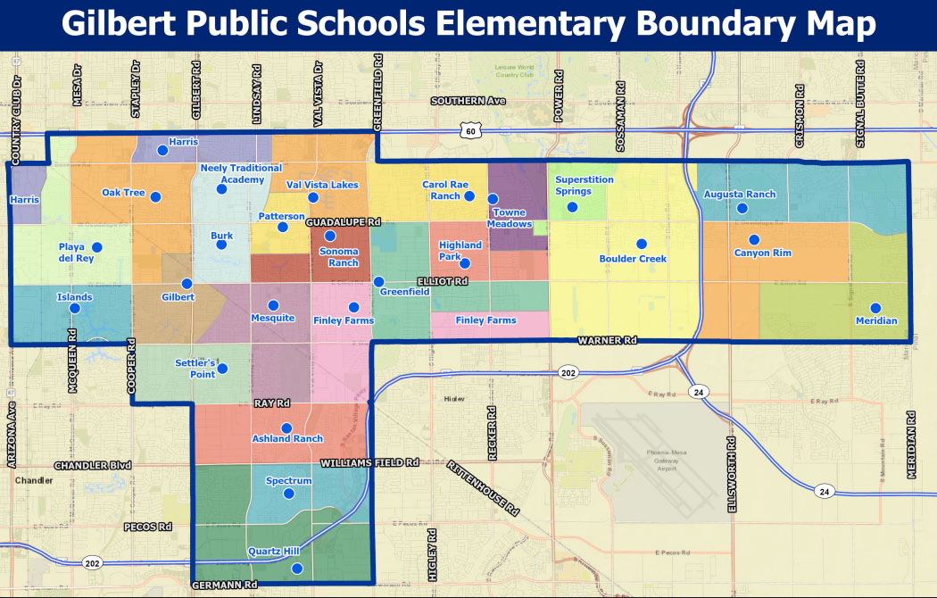 Gilbert Public School Elementary School boundaries map