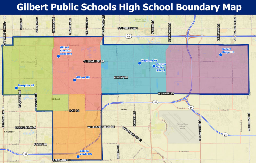Gilbert Public School High School boundaries map